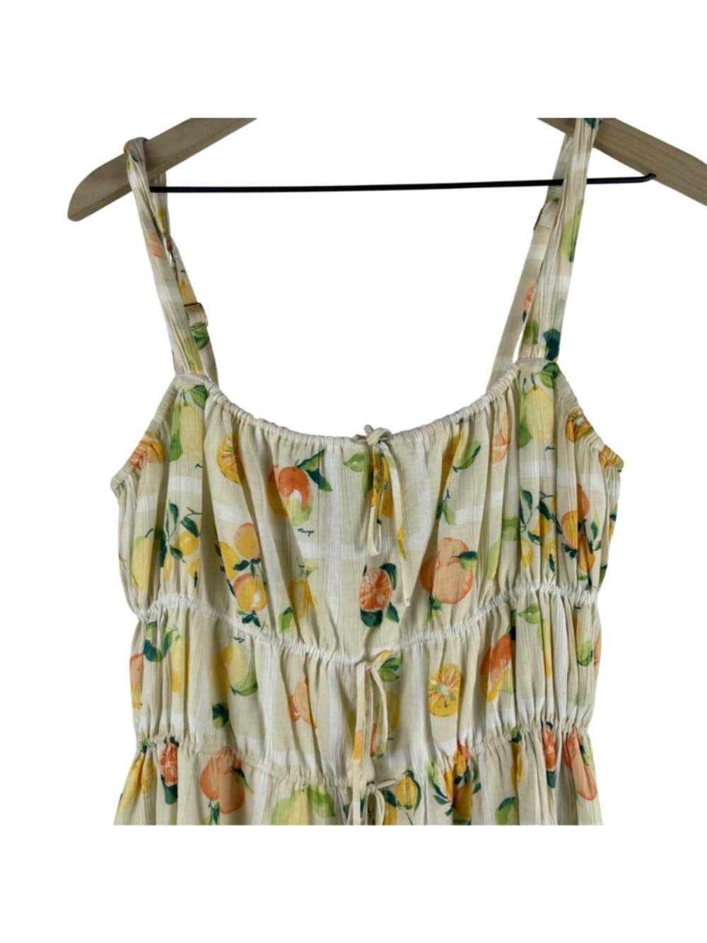 Abercrombie & Fitch Fruit Print Mini Sundress Adjustable Straps Medium Shirred - Picture 2 of 11